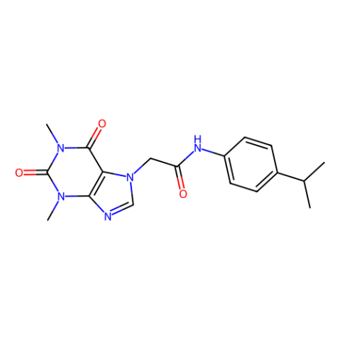 2-(1,3-二甲基-2,6-二氧代-2,3-二氢-1H-嘌呤-7(6H)-基)-N-(4-异丙基苯基)乙酰胺-西亚试剂有售,2-(1,3-二甲基-2,6-二氧代-2,3-二氢-1H-嘌呤-7(6H)-基)-N-(4-异丙基苯基)乙酰胺分子式,2-(1,3-二甲基-2,6-二氧代-2,3-二氢-1H-嘌呤-7(6H)-基)-N-(4-异丙基苯基)乙酰胺价格,西亚试剂有各种化学试剂,生物试剂,分析试剂,材料试剂,高端化学,耗材,实验室试剂,科研试剂,色谱耗材www.xiyashiji.com